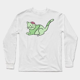 Halloween Costume Cat Zombie Long Sleeve T-Shirt